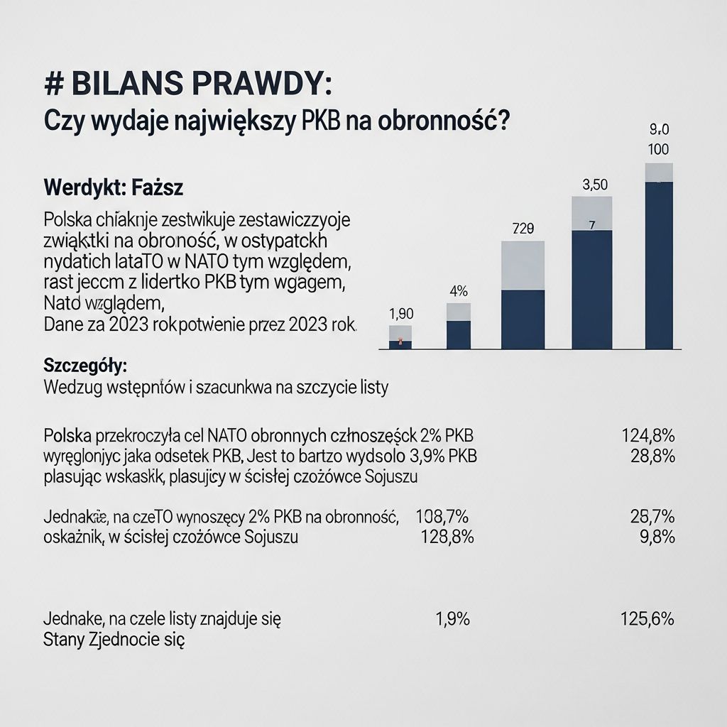 BILANS PRAWDY: Czy Polska wydaje największy odsetek PKB na obronność w NATO?
